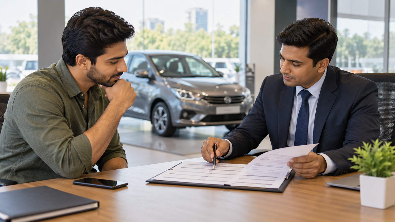 Buyer comparing two itemised dealer quotations