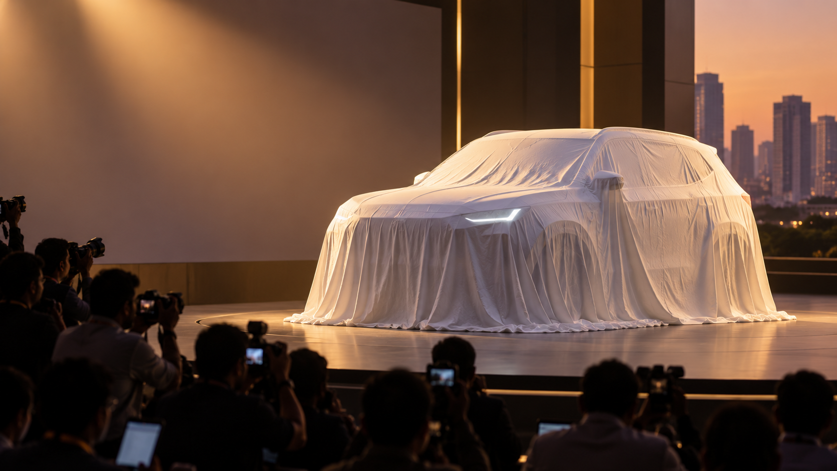 New compact SUV at an indoor launch event
